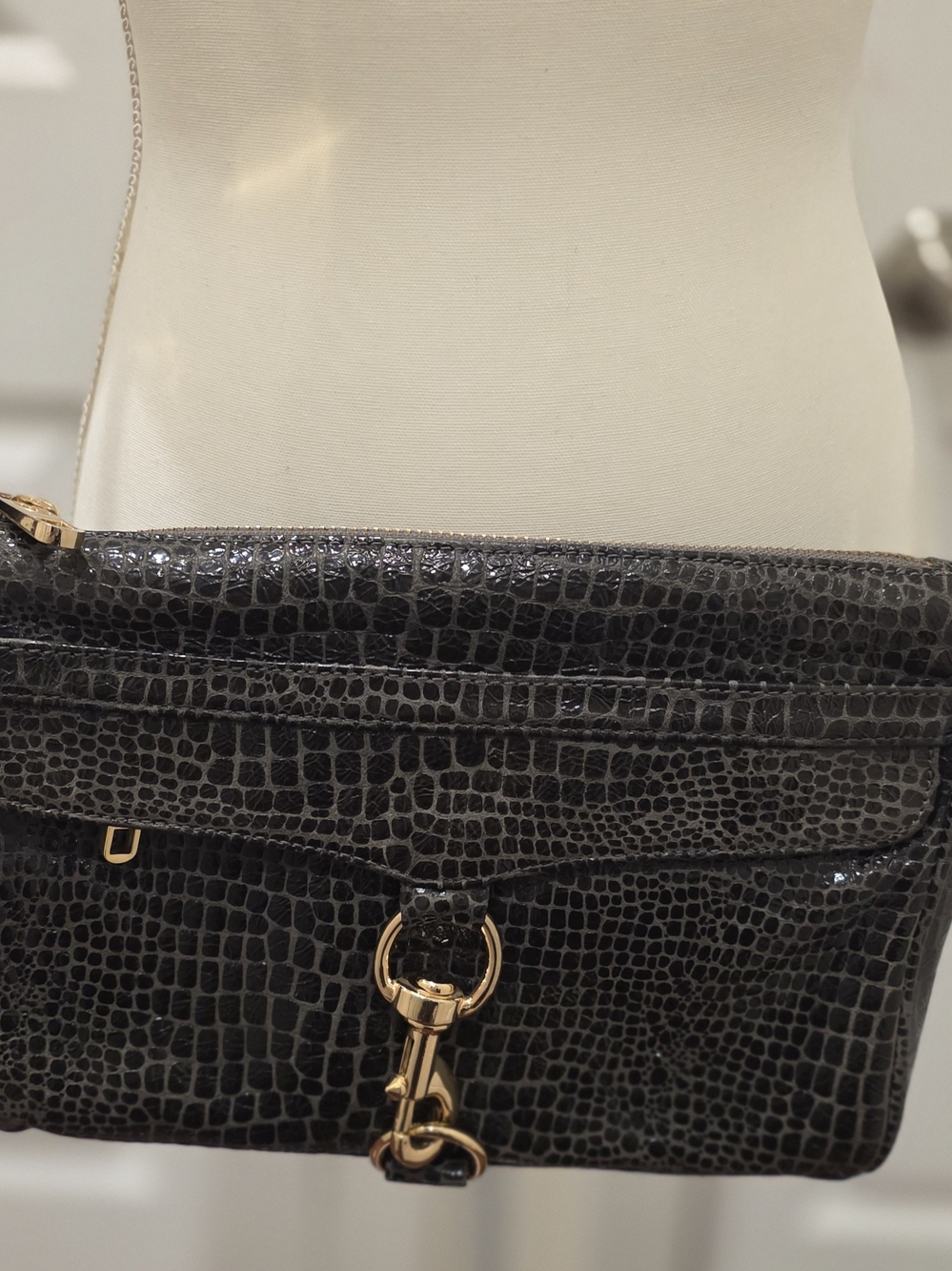 Rebecca Minkoff MAC Croc Embossed Shoulder Bag